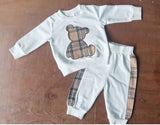 Baby Boys Girls Autumn Bear Print 2 Pcs Set