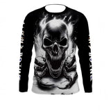 2-8T Kid Boy Halloween Skull 3D Digital Print Long Sleeve Crew Neck T-Shirt