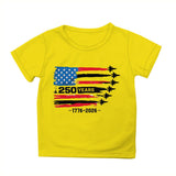 Kid Girl Boy 250th Anniversary Independence Day Printed Comfortable Casual T-Shirt