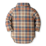 9M-3Y Baby Boy Plaid Gentleman Suit British Long Sleeves 4 Pcs Set