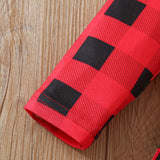 1-6T Kid Baby Girl Suit Christmas Plaid Deer Suits 3 Pcs Set