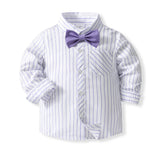 1-6Y Kid Baby Boys Striped Suit Autumn British 4 Pcs Set