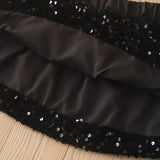 1-6T Kid Baby Girls Foreign Sequins Love Knitted Suit 2 Pcs Set