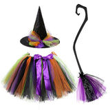 1-4T Baby Girl Halloween Witch Set Cosplay Bat Wizard 3 Pcs Set