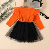 1-6T Kid Girl Halloween  Printed Mesh Cute Dresses