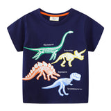 Kid Baby Boy Summer Cartoon Luminous Short-sleeved Crew Neck T-shirt