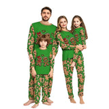 Family Matching Parent-Child 3D Printing Christmas Crew Neck Long Sleeve Pajama Homewear