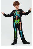 3-12Y Kid Boy Colored Skull Skeleton  Party Campus Event Play Costume Romper
