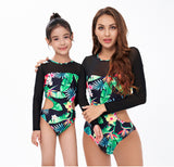 New Long Sleeve Printed One Piece Bikini Kids Swimming Surfing Snorkeling Swimsuit