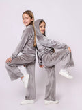 4-12Y Kid Girl Autumn Winter Sports Velvet  Casual Suit 2 Pcs Set