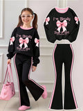 3-12T Kid Girl Suits Youth Fashion Trends Long Sleeves Suits 2 Pcs Set