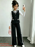 Girls' Fashion Suit, Foreign Suit, Vest, Jacket and Trousers Two-piece Suit