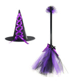 1-4T Baby Girl Halloween Witch Set Cosplay Bat Wizard 3 Pcs Set