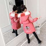 3-12T Kid Girl Cotton-padded Medium Long Thick Warm Coats Jackets