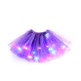 Kid Girl Sequined Led Illuminated Tutu Half-body Mesh Skirts