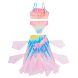 2-10T Kid Girl Mermaid Swimsuit Princess Beach Bikini 3 Pcs/set