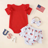 Baby Girl Ins Summer Cute Independence Day 3Pcs/ Set