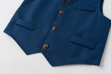 18M-6Y Kid Baby Boy Navy Blue Gentleman Suit 4 Pcs Set