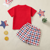 Independence Day Baby Girl Short Sleeve Striped Shorts 2 Pcs Set