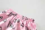 6M-4T Baby Girl Summer Satin Printed Long-sleeved Loungewear Pajamas