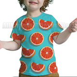 Kid Baby Boy Girl Fun Fruit 3D Digital Printing Casual Short Sleeve T-Shirt