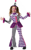 4-12T Kid Girl Halloween Clown Alice Sorcerer Costume 5 Pcs Set