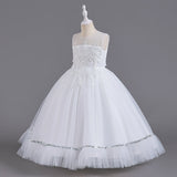 4-14T Summer Kid Girls Fluffy Mesh School Piano Dress