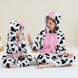 3-12Y Kid Boy Girl Flannel Cartoon Animal One-piece Pajamas