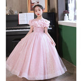 Kid Girl Host Evening Princess Piano Performance Dresses
