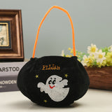 Embroidered Halloween Portable 3D Candy Pumpkin Lantern Bag Basket