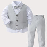 6M-5T Kid Baby Boys Flower Suit Three-piece Set