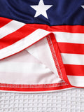 Independence Day Baby Girls Striped Star Milk Silk Printed Splicing Dress