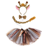 1-8Y Kid Baby Girl Leopard Cos Jungle Beast Halloween Animal Suit 3 Pcs Set