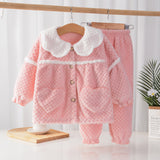 Kid Girl Autumn Winter Flannel Warm Home Pajamas