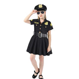 3-10Y Kid Girl Halloween Police Uniform Suit Multiple Pcs Set