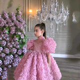6M-12T Kid Baby Girls Three-dimensional Flower Princess Catwalk  Dress