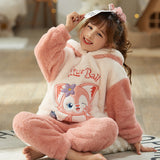 Kid Baby Girl Pajamas Autumn Winter Velvet Home Coral Pajamas