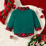 Baby Girl Boy European American Autumn Christmas Plaid Sweatshirts