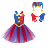 Kids Girl Magic Number Circus Princess  Halloween Anime Clown Play Dresses
