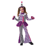 4-12T Kid Girl Halloween Clown Alice Sorcerer Costume 5 Pcs Set