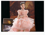 Kid Princess Catwalk Piano Flower Performance Dresses