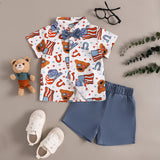 Kid Baby Boy Independence Day Summer Casual Short Sleeve 2 Pcs/ Set