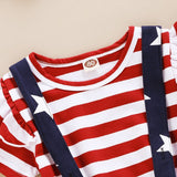 American  Independence Day Baby Girl Striped 3 Pcs/Set