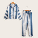 5-12Y Kid Girl Autumn Faux Silk Long-sleeve  Loungewear Pajamas