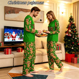 Family Matching Parent-Child 3D Printing Christmas Crew Neck Long Sleeve Pajama Homewear