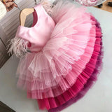 6M-12T Kid Baby Girl Evening Flower Wedding Tutu Princess Dresses