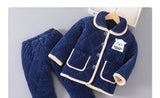 Kid Baby Boy Flannel Autumn Winter Coral Velvet Thicken Pajamas