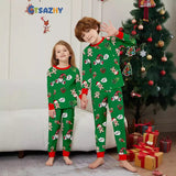 Family Matching Green Christmas Parent-child Christmas Crutches Pajamas