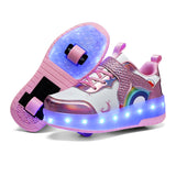 Kids Girl Runaway Mermaid Princess Roller Skates Charging Wheels Sneakers Shoes