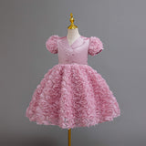 Kid Baby Girl Evening Light Luxury Niche Pink Host Performance Dress